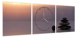 Obraz - Równowaga (z zegarem) (90x30 cm)