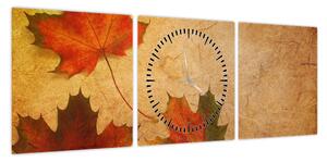 Obraz z motywem jesiennym (z zegarem) (90x30 cm)