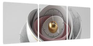 Obraz - Złota perła (z zegarem) (90x30 cm)
