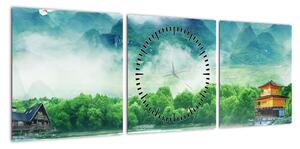Obraz - Wymarzony krajobraz (z zegarem) (90x30 cm)