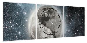 Obraz - Kosmiczna Równowaga (z zegarem) (90x30 cm)