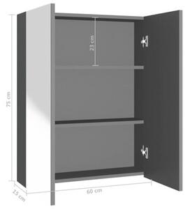 Szafka łazienkowa z lustrem, 60x15x75 cm, mdf, antracytowa