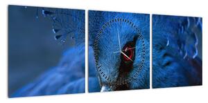 Obraz - Koronowany gołąb (z zegarem) (90x30 cm)