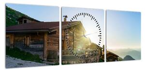 Obraz - Poranek w Alpach, Tyrol (z zegarem) (90x30 cm)