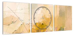 Obraz - Abstrakcja, obraz olejny (z zegarem) (90x30 cm)