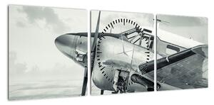 Obraz - Samolot (z zegarem) (90x30 cm)