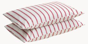Komplet poszewek na poduszkę z perkalu bawełnianego Striped Coral, 2 elem