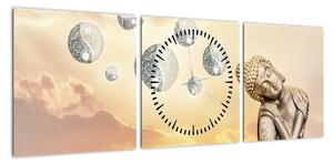 Obraz - Czas medytacji (z zegarem) (90x30 cm)