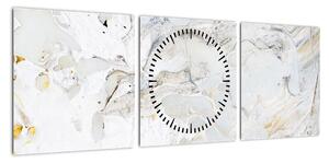 Obraz - Papier olejny z marmurowym wzorem (z zegarem) (90x30 cm)