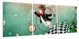 Obraz - Fantasy królik (z zegarem) (90x30 cm)