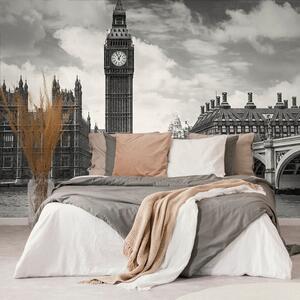 Samoprzylepna fototapeta Big Ben w Londynie w czerni i bieli