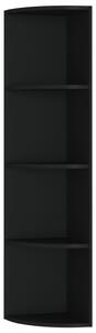 Stojąca szafka ścienna narożna, czarna, 40x41,5x180 cm, płyta
