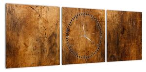 Obraz - Detal drewna (z zegarem) (90x30 cm)