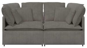 Sofa moduÅowa z poduszkami tkanina sztruksowa jasnoszara