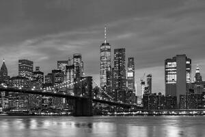 Fototapeta czarno-biały most na Brooklynie