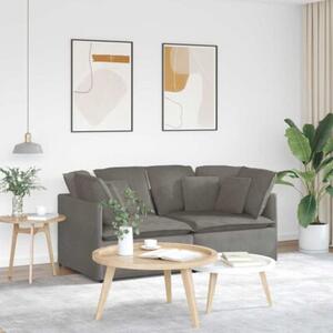 Sofa moduÅowa z poduszkami tkanina sztruksowa jasnoszara