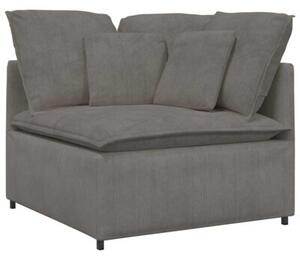 Sofa moduÅowa z poduszkami tkanina sztruksowa jasnoszara