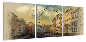 Obraz - Rzeka Mojka, Sankt Petersburg, Rosja (z zegarem) (90x30 cm)