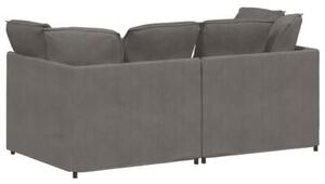 Sofa moduÅowa z poduszkami tkanina sztruksowa jasnoszara