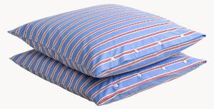 Komplet poszewek na poduszkę z perkalu bawełnianego Striped Blue, 2 elem