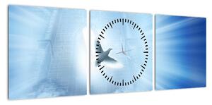Obraz - Boska gołębica (z zegarem) (90x30 cm)