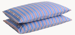 Komplet poszewek na poduszkę z perkalu bawełnianego Striped Blue, 2 elem