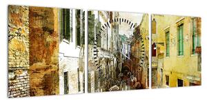 Obraz - Aleja w Wenecji (z zegarem) (90x30 cm)