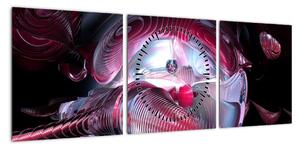 Obraz - Abstrakcja, kosmiczne robaki (z zegarem) (90x30 cm)