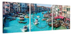 Obraz - Canal Grande, Wenecja, Włochy (z zegarem) (90x30 cm)