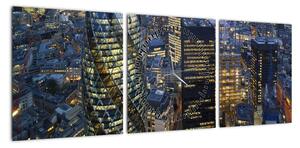 Obraz - Wieczorna panorama Londynu (z zegarem) (90x30 cm)