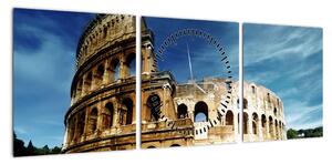 Obraz - Koloseum w Rzymie, Włochy (z zegarem) (90x30 cm)