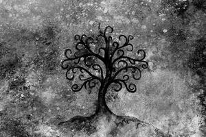 Tapeta czarno-białe drzewo życia