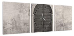Obraz - Tajemnicze drzwi (z zegarem) (90x30 cm)