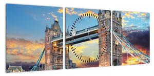 Obraz - Tower Bridge, Londyn, Anglia (z zegarem) (90x30 cm)