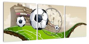 Obraz - Boisko do piłki nożnej (z zegarem) (90x30 cm)