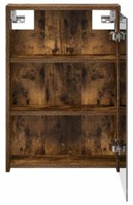 Szafka z lustrem do łazienki dąb wędzony 43 x 16 x 62.5 cm