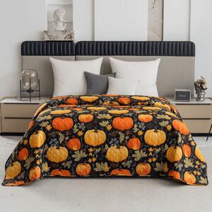 Narzuta na łóżko ze wzorem ORANGE PUMPKINS, kolorowy Rozmiar: 170 x 210 cm