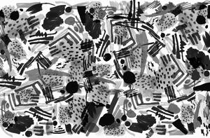 Tapeta czarno-biała abstrakcja pop-artu