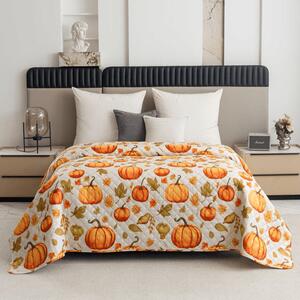 Narzuta na łóżko ze wzorem AUTUMN PUMPKINS, kolorowy Rozmiar: 170 x 210 cm