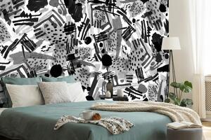 Samoprzylepna tapeta czarno-biała abstrakcja pop-artu
