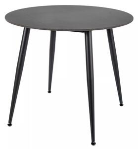 Okrągły stół jadalniany RION 90 cm z blatem ceramicznym, czarny marmur
