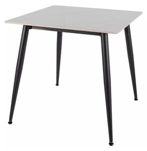 Stół jadalniany RION 80x80 cm z blatem ceramicznym, biały marmur