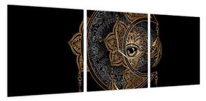 Obraz - Magiczne oko (z zegarem) (90x30 cm)