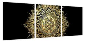 Obraz - Mandala bogactwa (z zegarem) (90x30 cm)