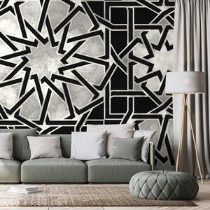 Samoprzylepna tapeta czarno-biała orientlna mozaika
