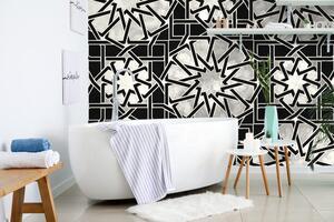 Tapeta czarno-biała orientlna mozaika