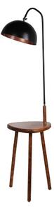 Czarna/brązowa lampa stojąca z półką z metalowym kloszem (wysokość 160 cm) Table – Opviq lights