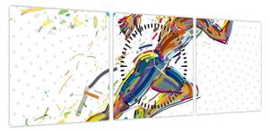 Obraz - Biegacz (z zegarem) (90x30 cm)