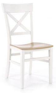 Krzesło TUTTI białe/dąb miodowy - Outlet HALMAR