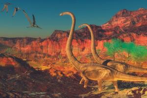 Samoprzylepna tapeta świat dinozaurów